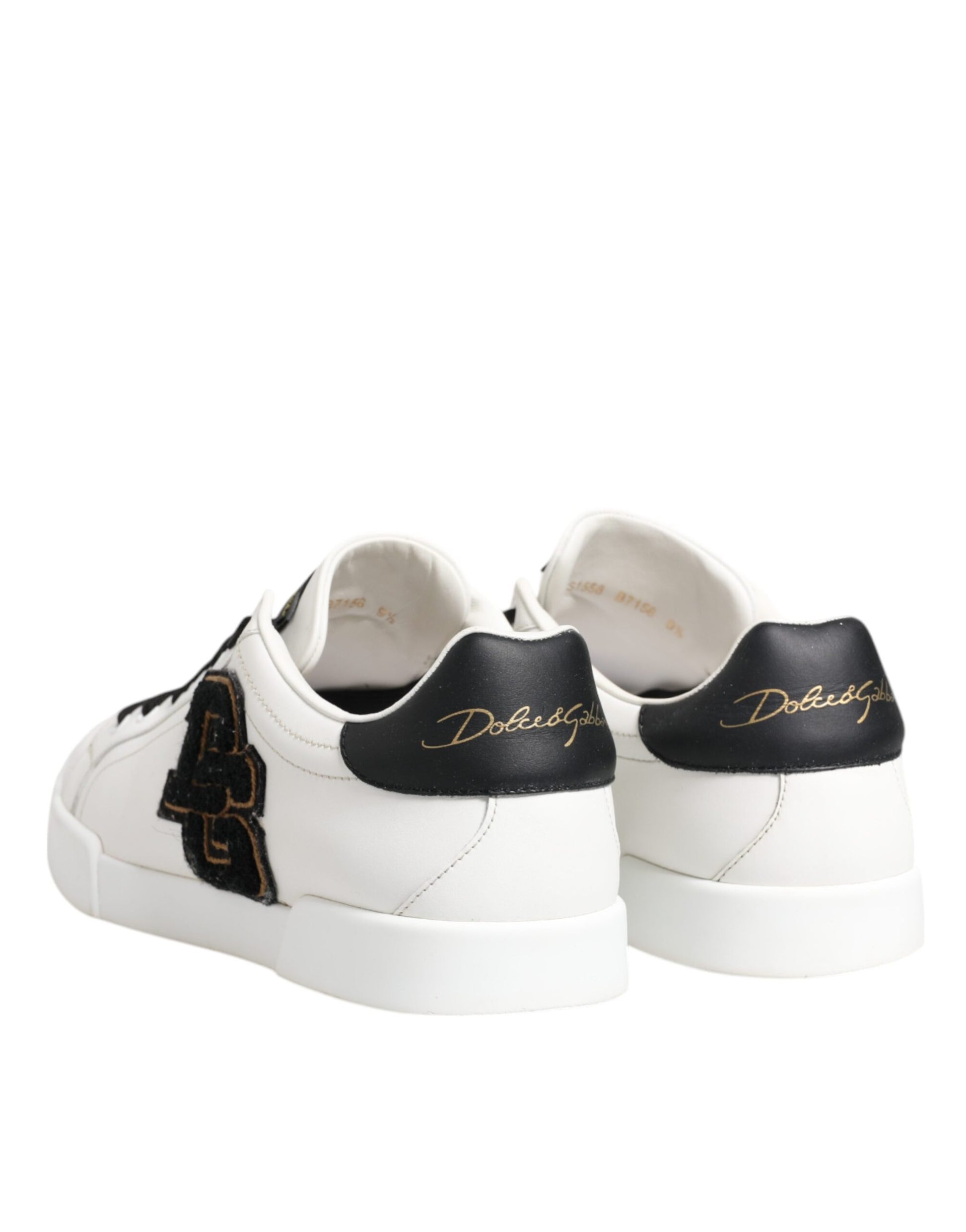 White Leather DG Logo Low Top Sneakers Shoes