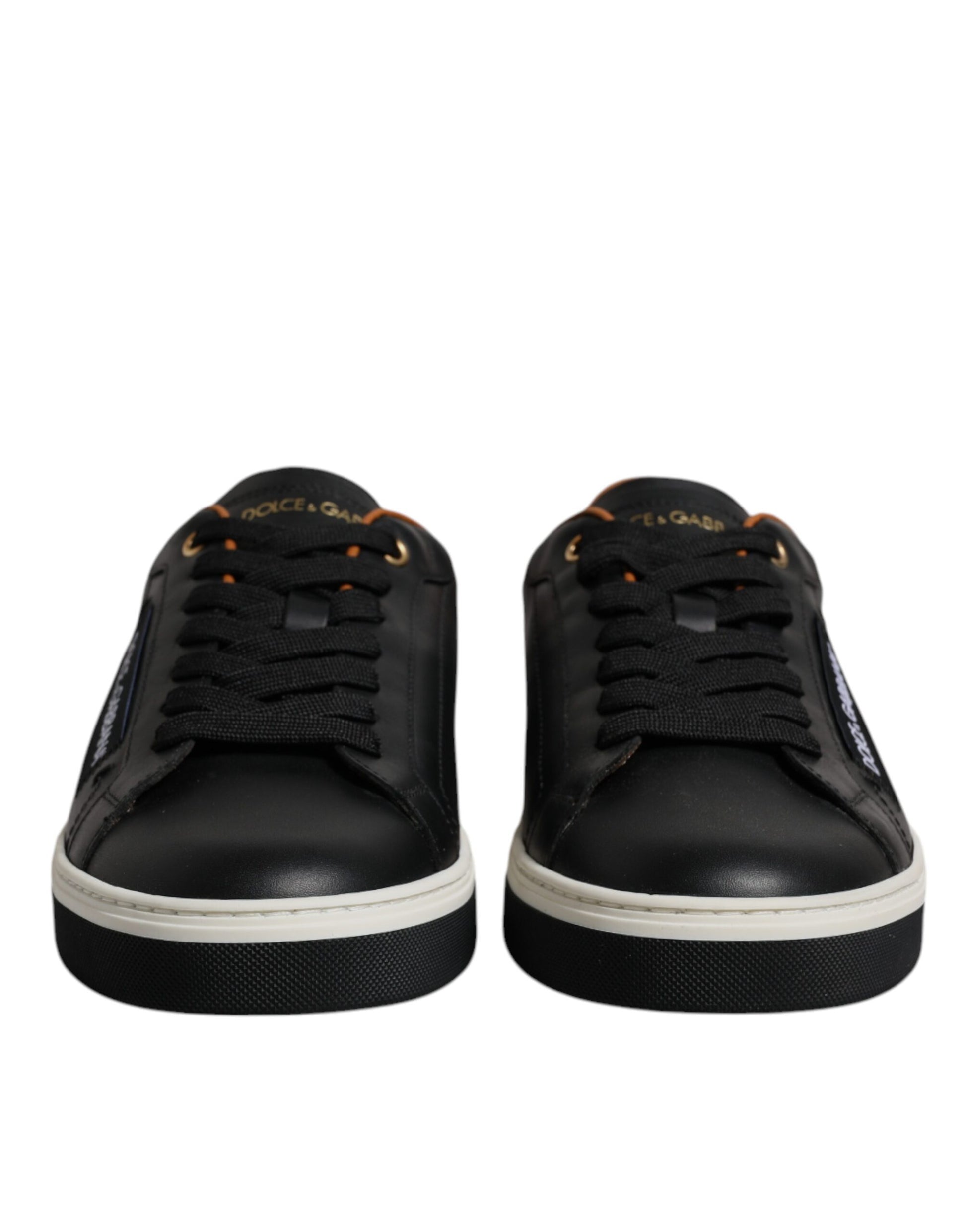 Zapatillas de cuero negro para hombre