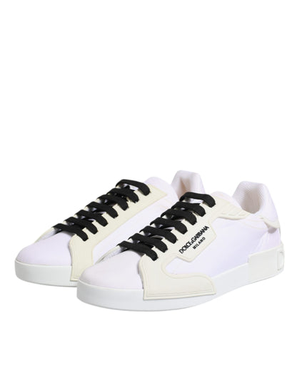 White Portofino Logo Low Top Sneakers Shoes