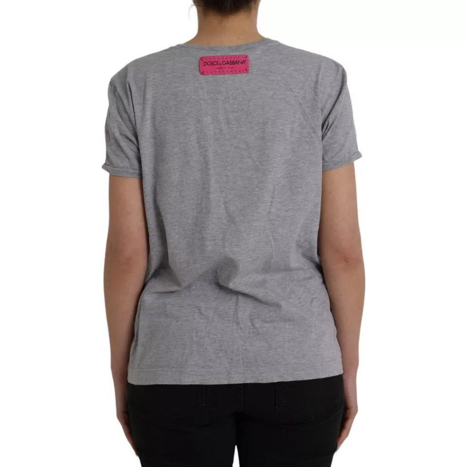 Camiseta gris de algodón L'Amore E'Bellezza Top