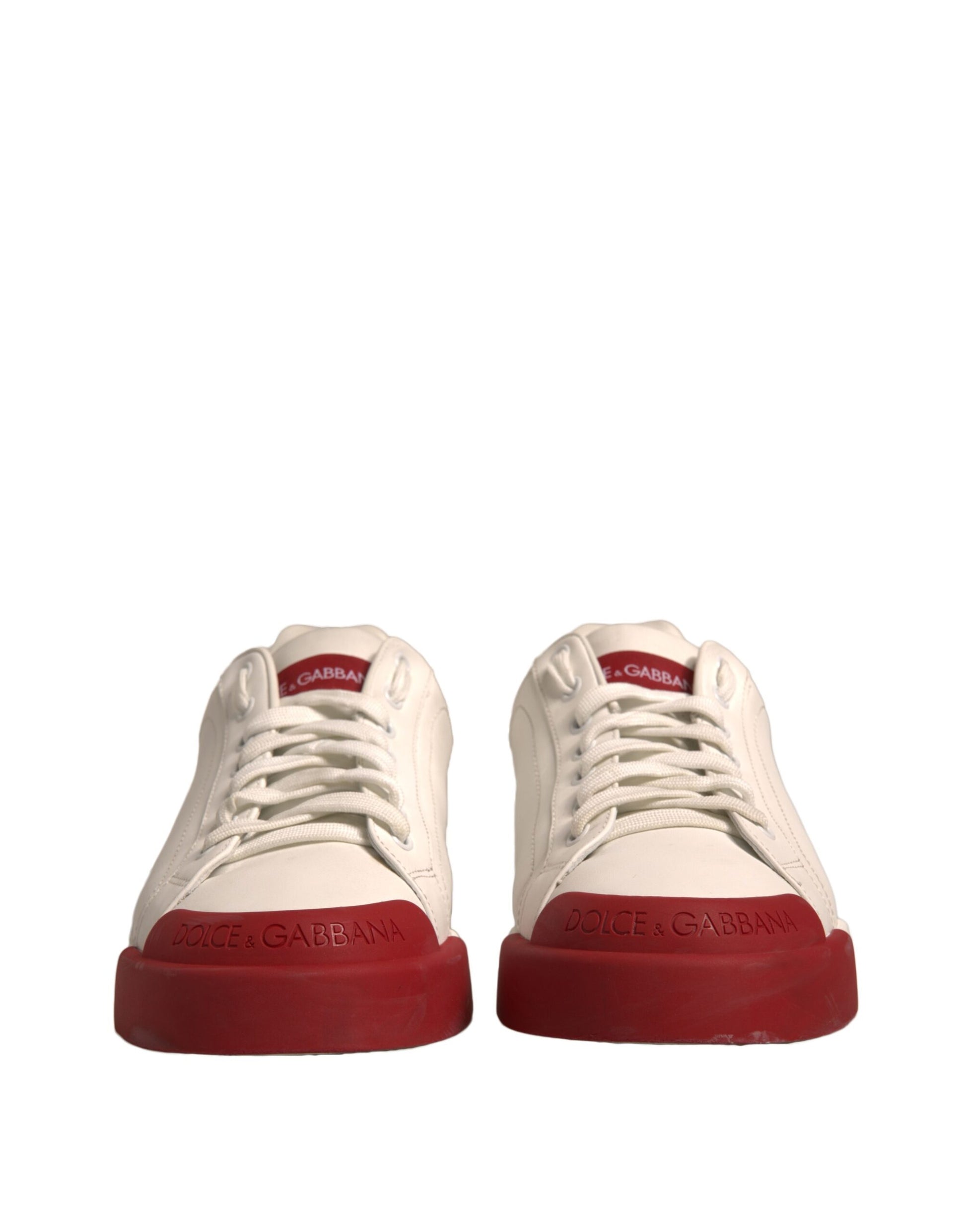 White Leather Logo Portofino Sneakers Shoes