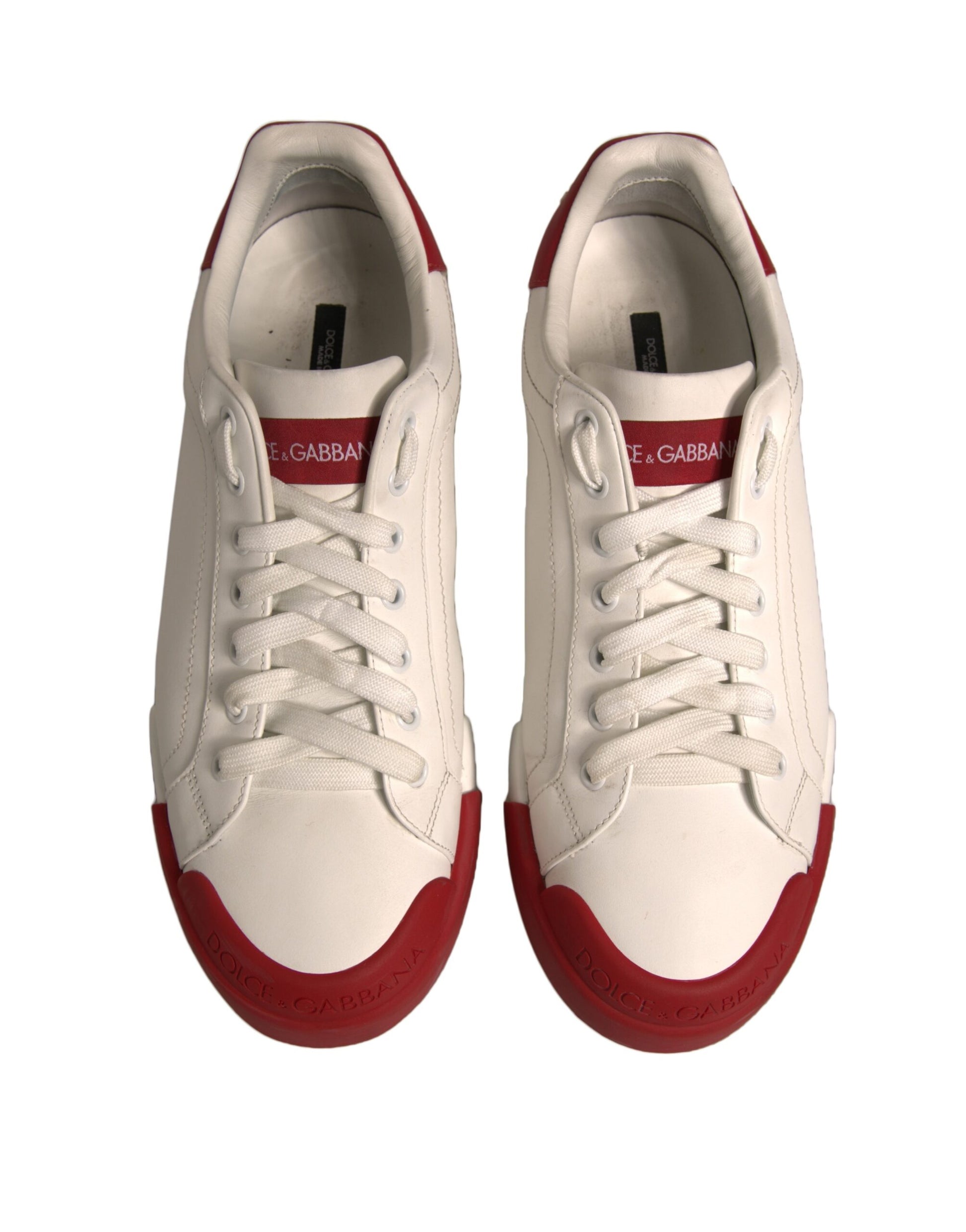 White Leather Logo Portofino Sneakers Shoes