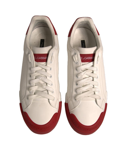 Zapatillas de piel blanca Logo Portofino