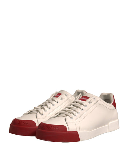 Zapatillas de piel blanca Logo Portofino