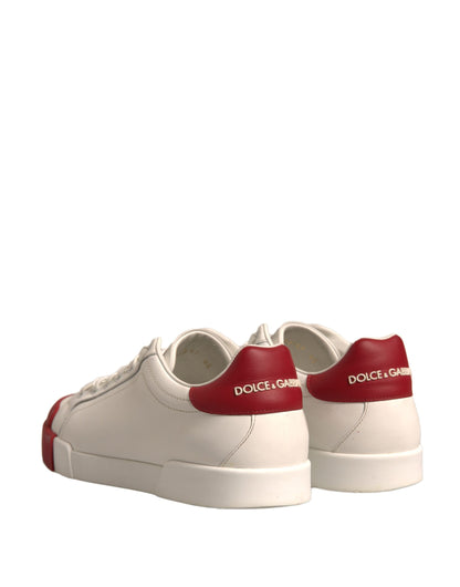 Zapatillas de piel blanca Logo Portofino