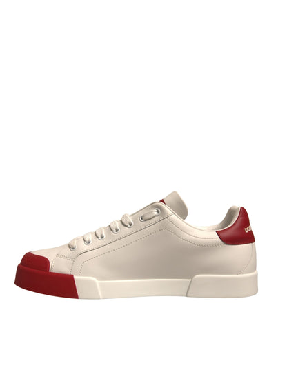 White Leather Logo Portofino Sneakers Shoes