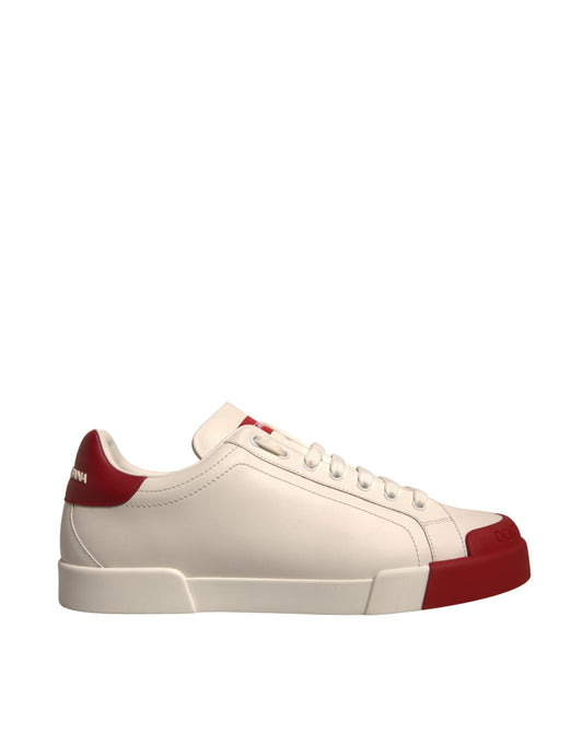 Zapatillas de piel blanca Logo Portofino