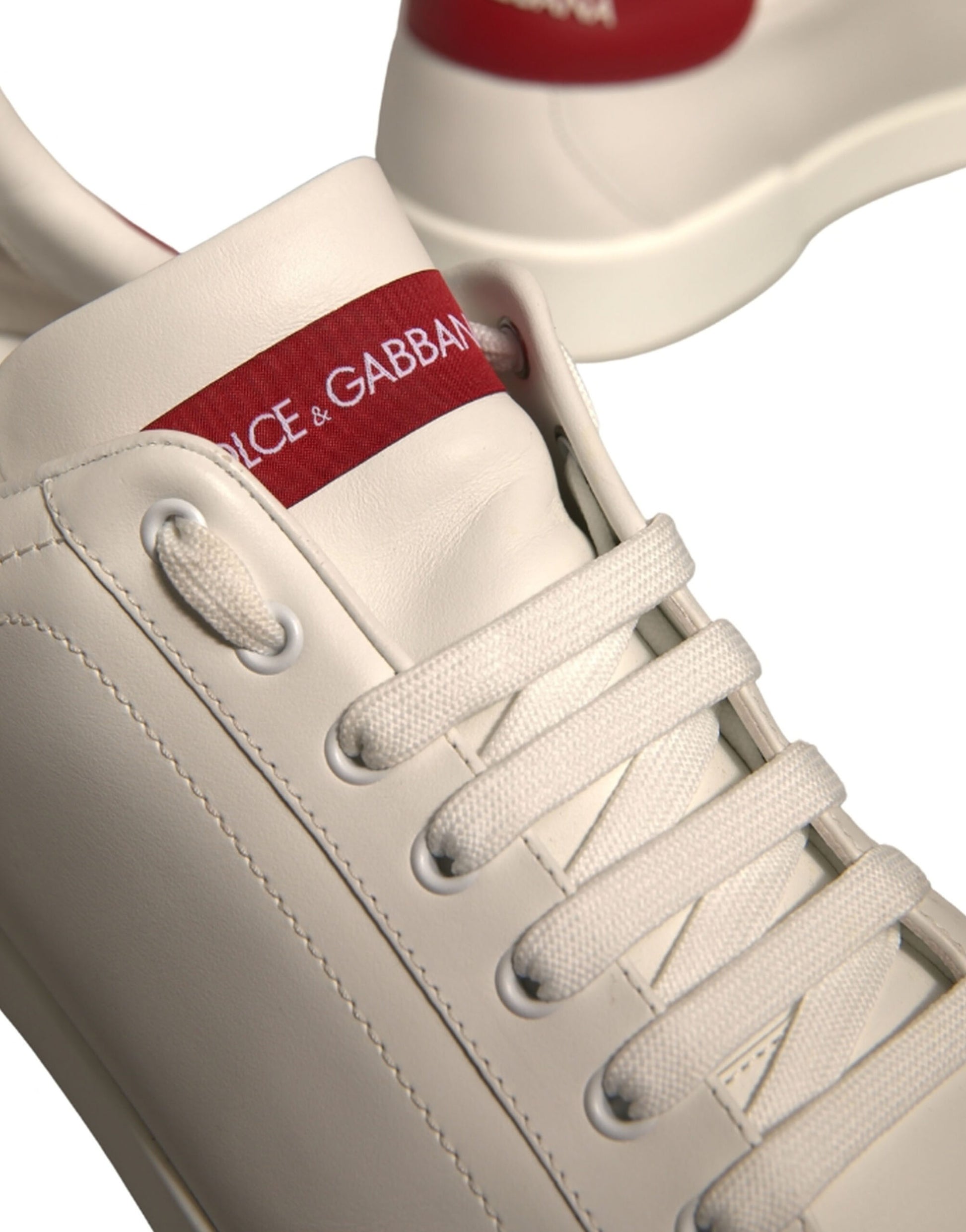 Zapatillas de piel blanca Logo Portofino