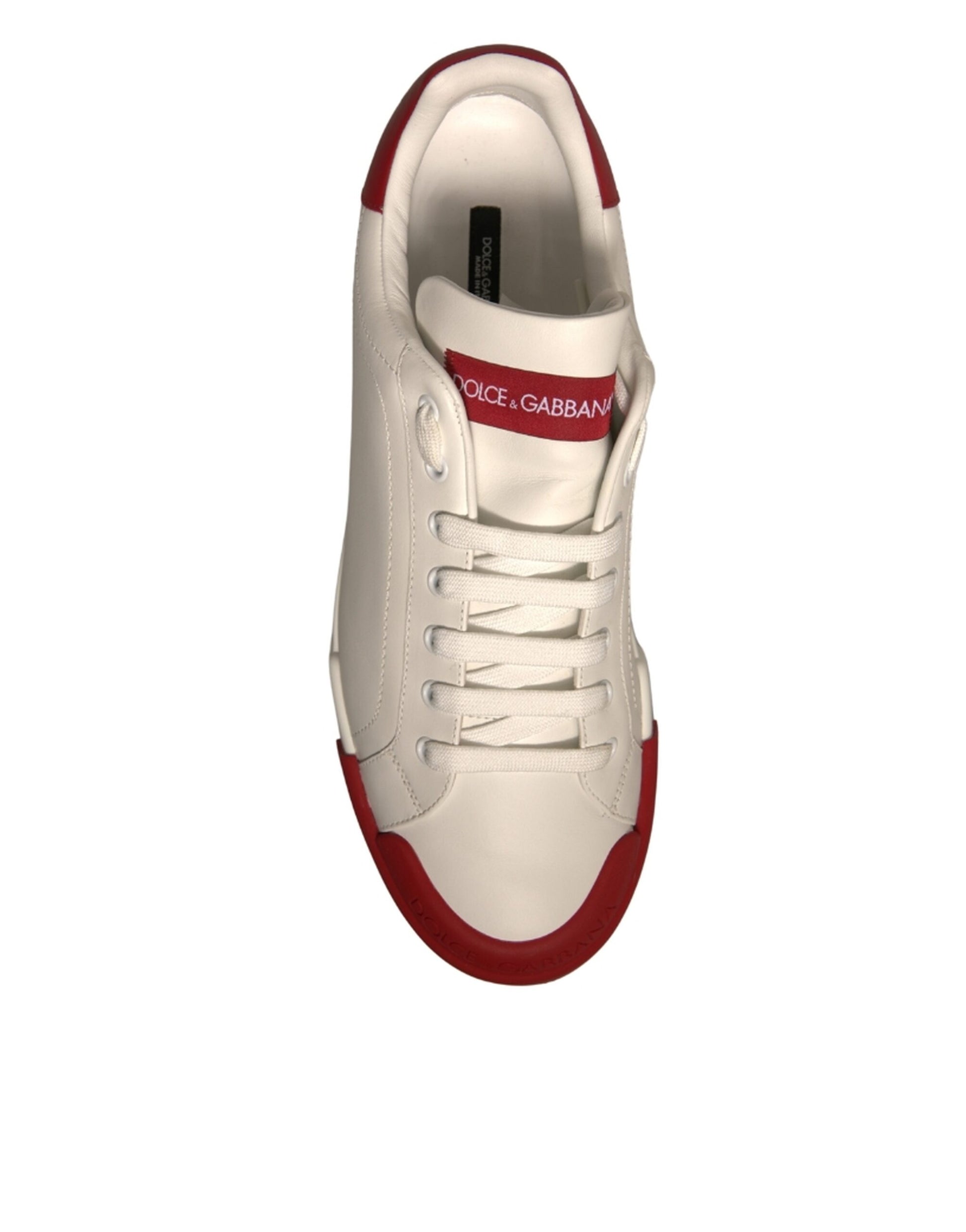 Zapatillas de piel blanca Logo Portofino