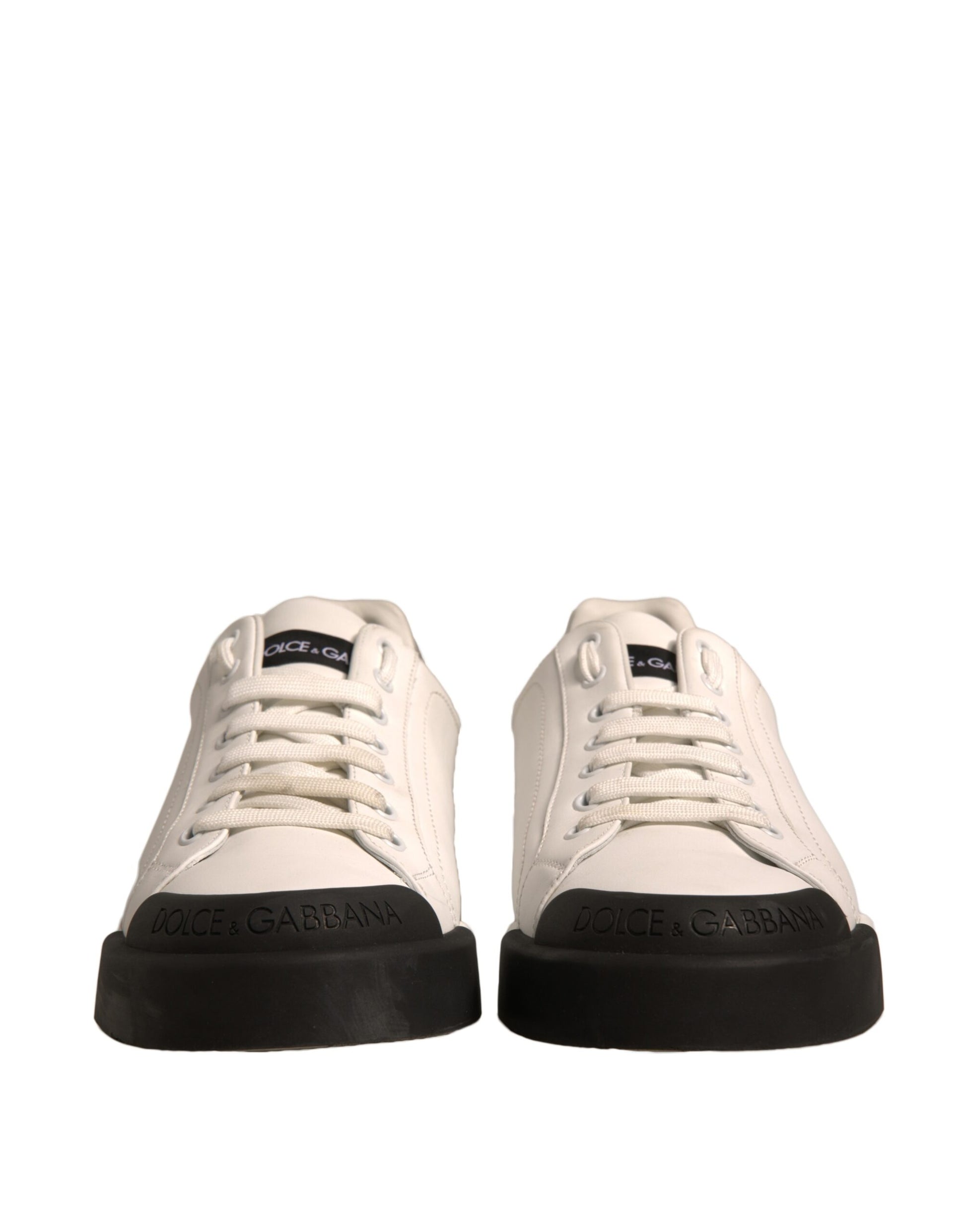 Zapatillas de piel blanca Logo Portofino
