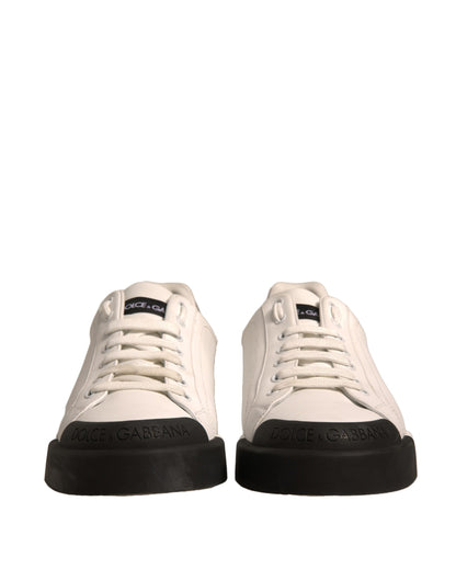 Zapatillas de piel blanca Logo Portofino