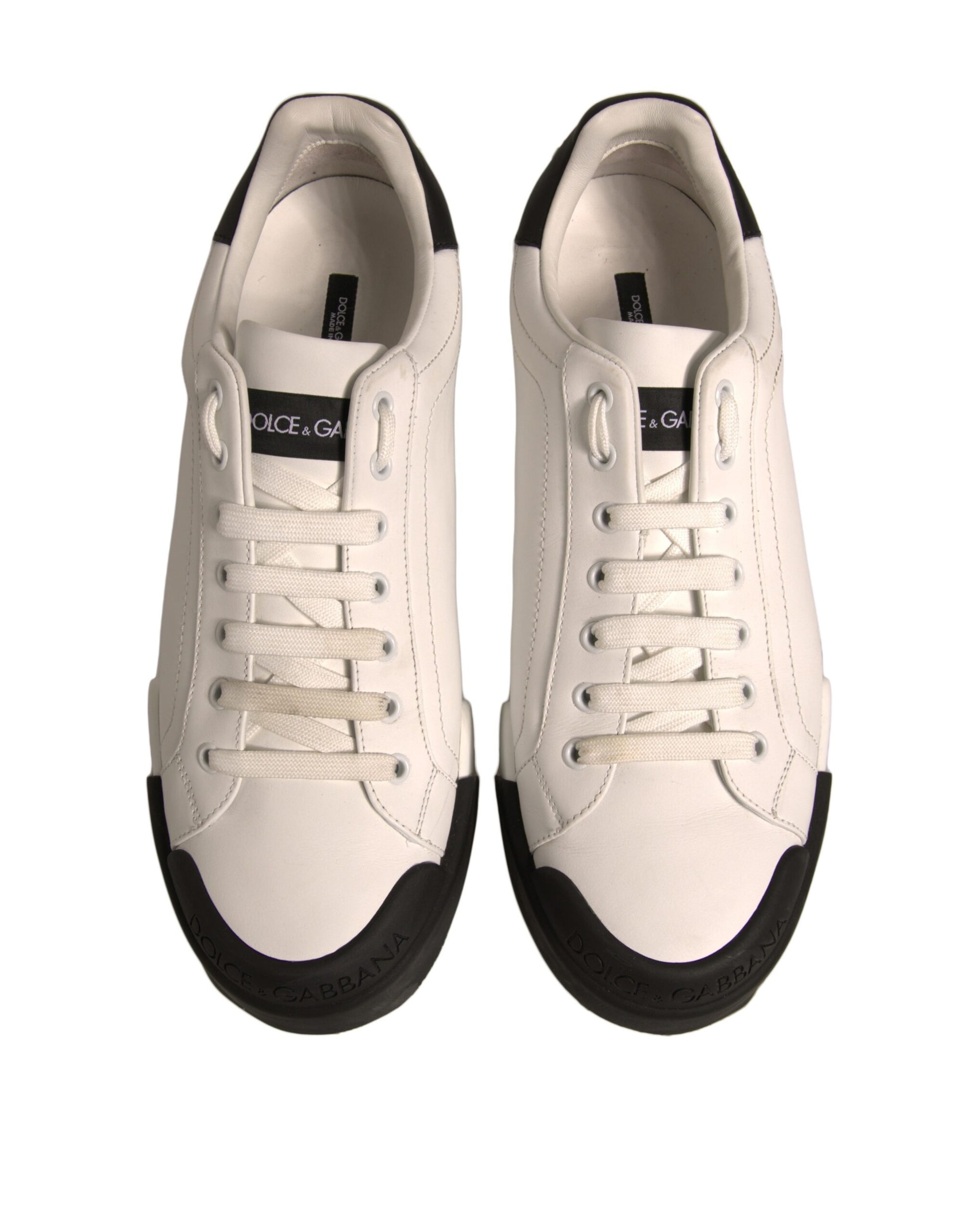 Zapatillas de piel blanca Logo Portofino