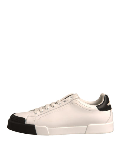 Zapatillas de piel blanca Logo Portofino