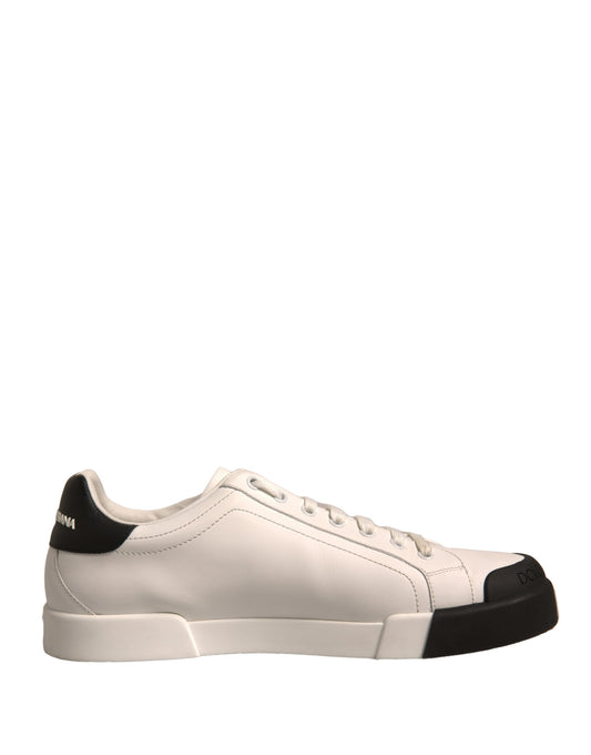 Zapatillas de piel blanca Logo Portofino