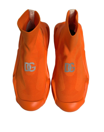 Orange Slip On Wave Socks Men Sneakers Shoes