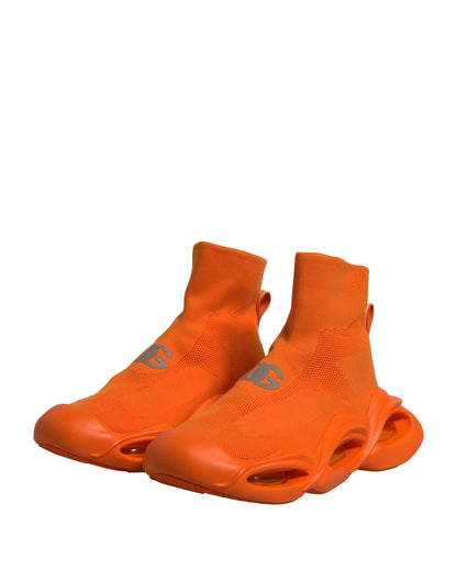 Orange Slip On Wave Socks Men Sneakers Shoes