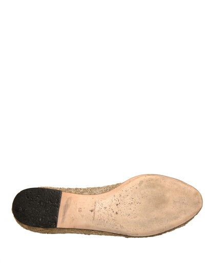 Gold Crystal Loafer Lace Ballet Flats Shoes