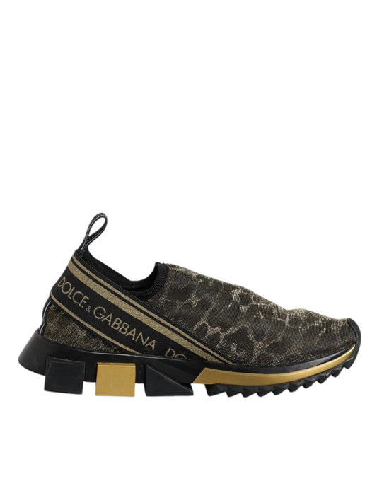 Oro Glitter Leopardo Zapatillas Sorrento