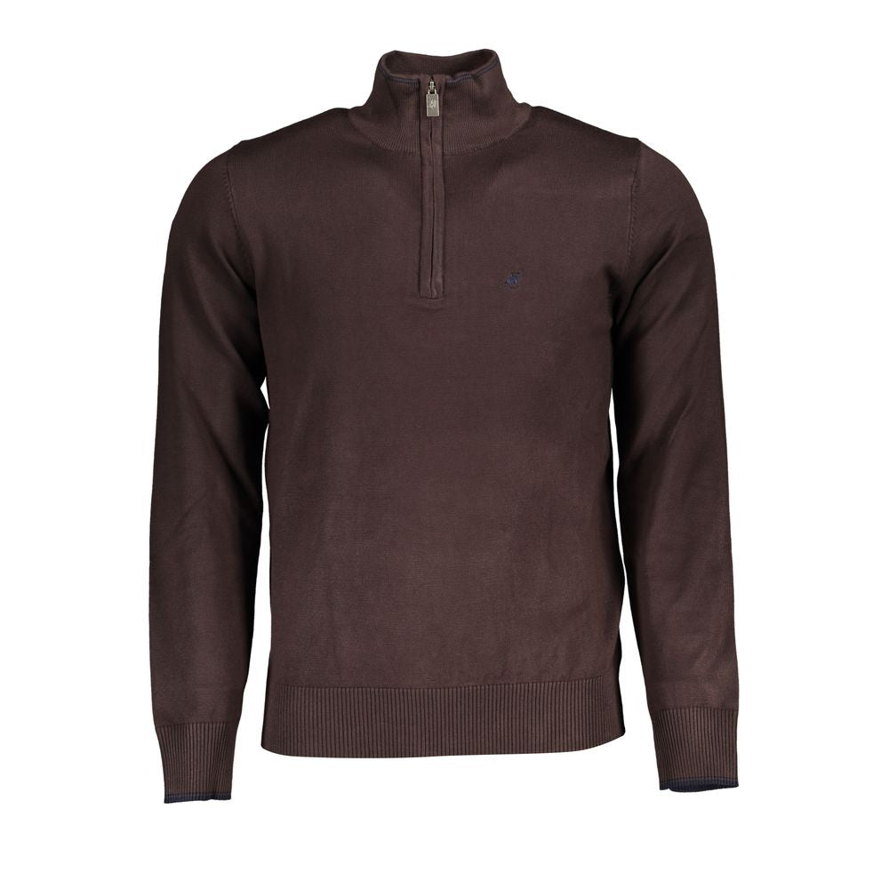 Elegante jersey de media cremallera con bordado