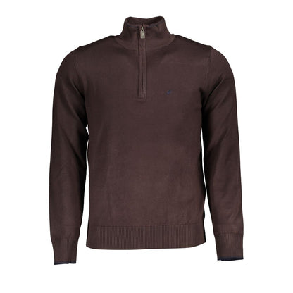 Elegante jersey de media cremallera con bordado