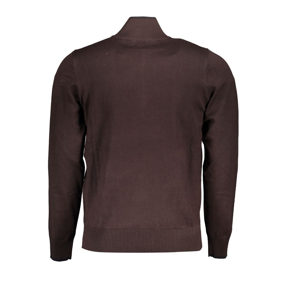 Elegante jersey de media cremallera con bordado