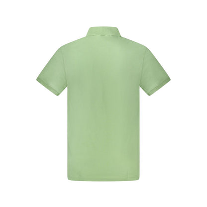 Green Cotton Men Polo Shirt