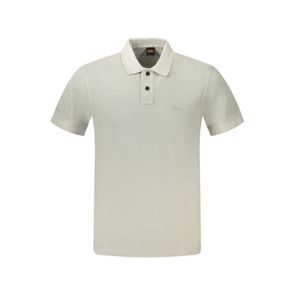 Gray Cotton Men Polo Shirt