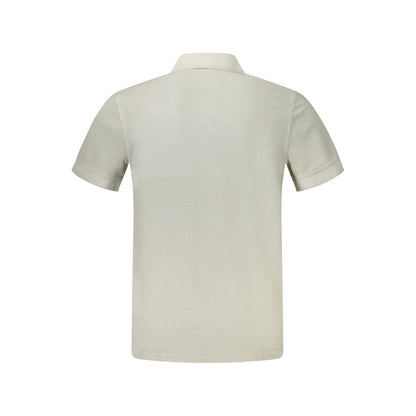 Gray Cotton Men Polo Shirt