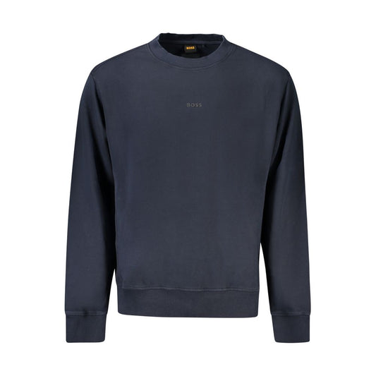 Blue Cotton Men Sweater