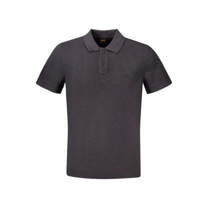 Polo negro de algodón para hombre