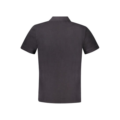 Polo negro de algodón para hombre