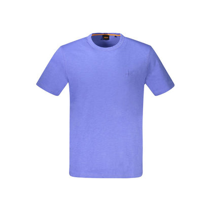 Blue Cotton Men T-Shirt