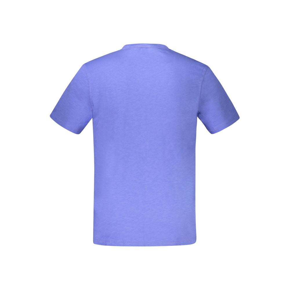 Blue Cotton Men T-Shirt