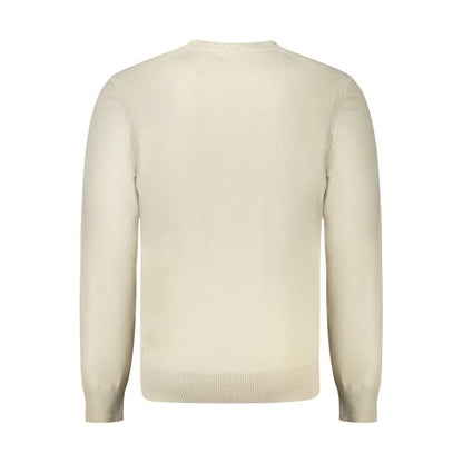 Beige Cotton Men Sweater