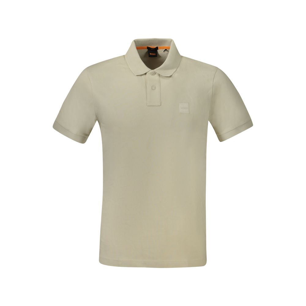 Polo de algodón beige para hombre