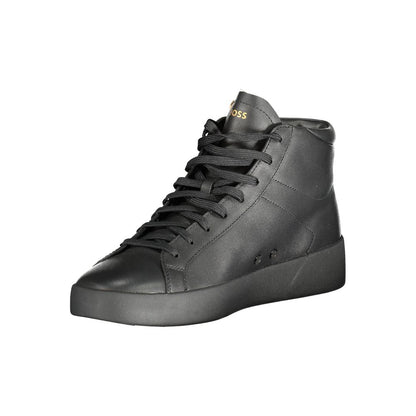 Sneaker de cuero negro para hombre