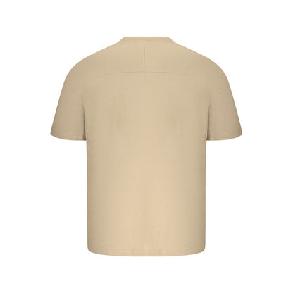 Beige Cotton Men T-Shirt