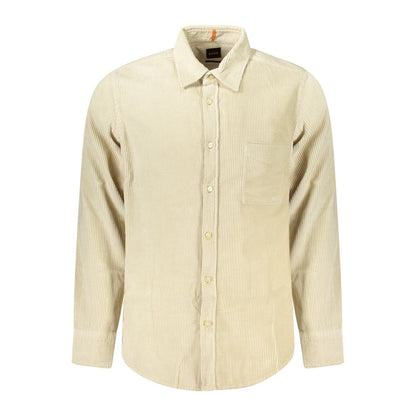 Camisa Hombre Algodón Beige