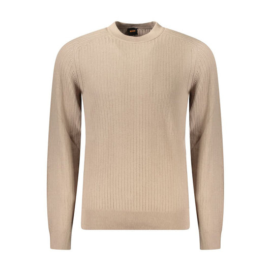 Beige Cotton Men Sweater