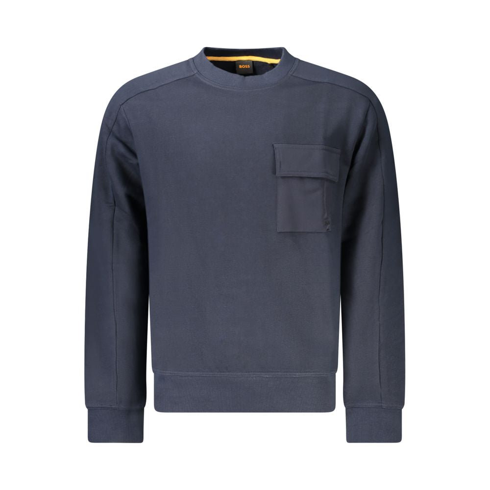 Blue Cotton Men Sweater