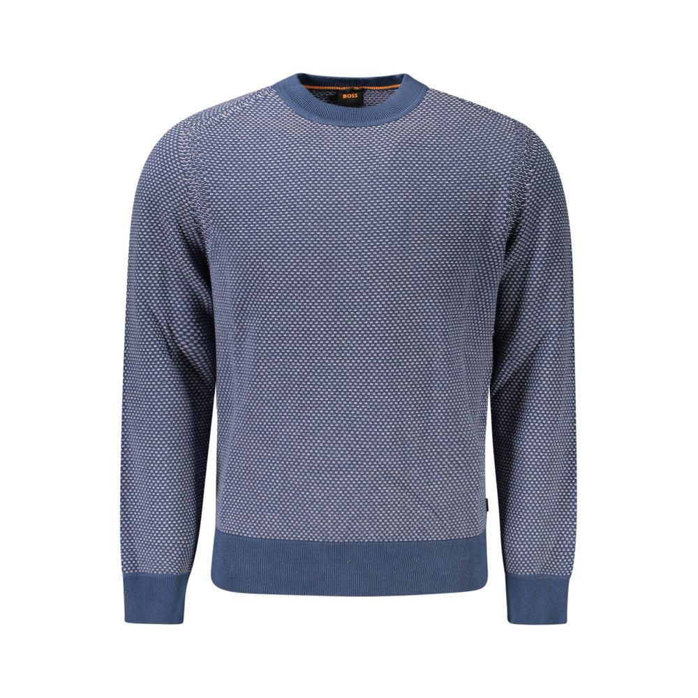 Blue Cotton Men Sweater