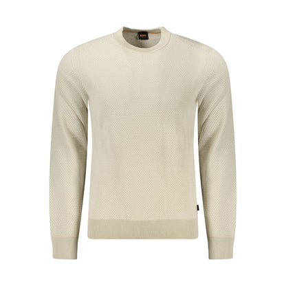 Beige Cotton Men Sweater