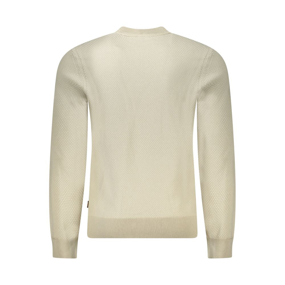 Beige Cotton Men Sweater