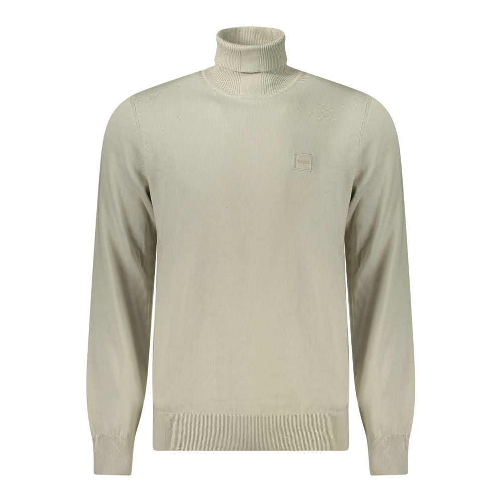 Beige Cotton Men Sweater