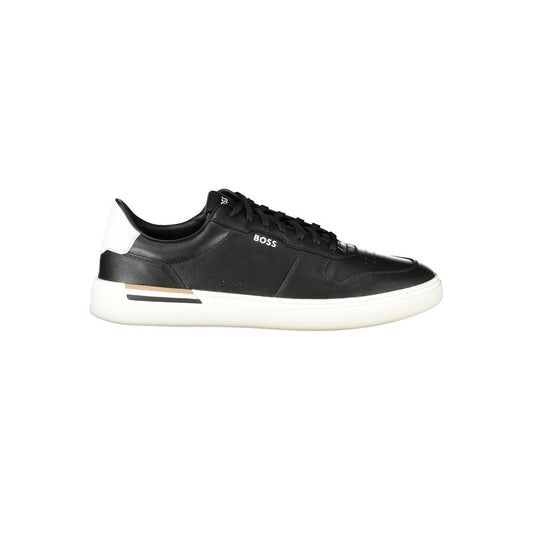 Sneaker de cuero negro para hombre