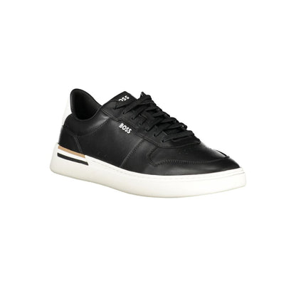 Sneaker de cuero negro para hombre