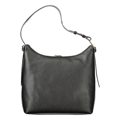 Bolso de cuero negro para mujer