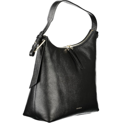 Bolso de cuero negro para mujer