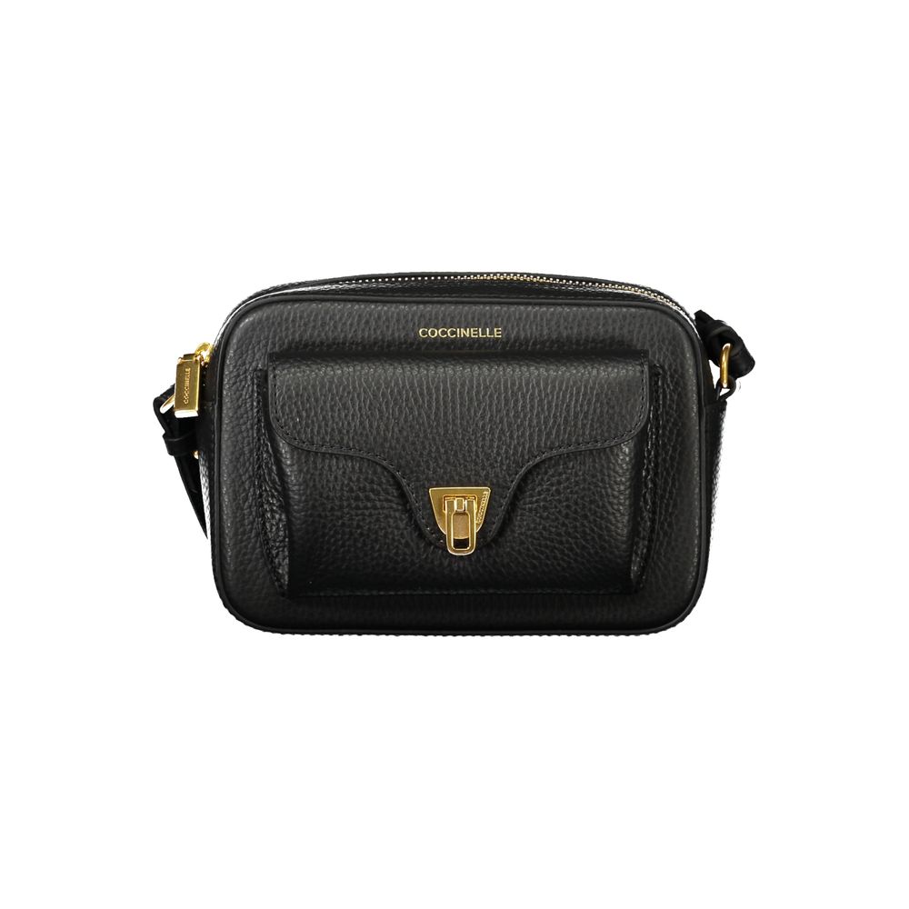 Bolso de cuero negro para mujer