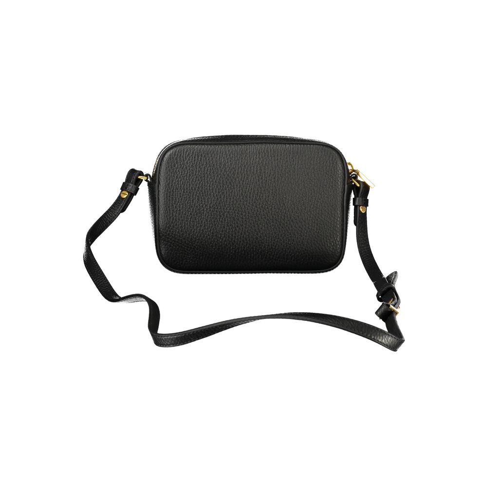 Bolso de cuero negro para mujer